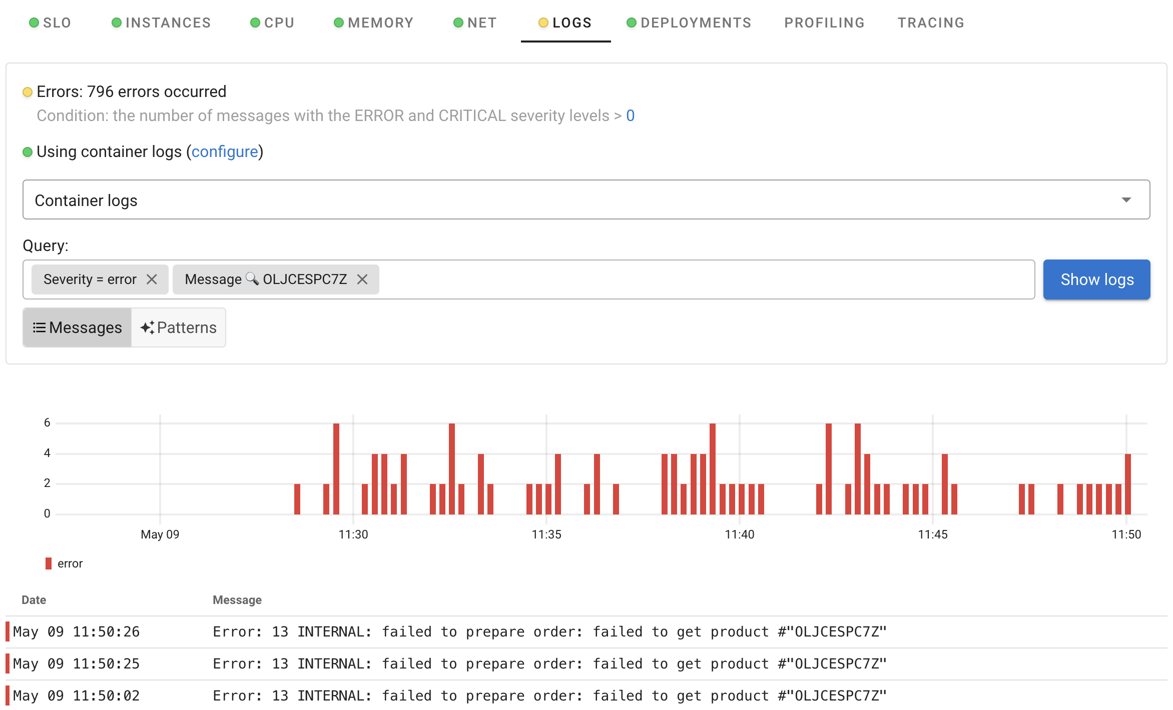 Coroot Log Monitoring