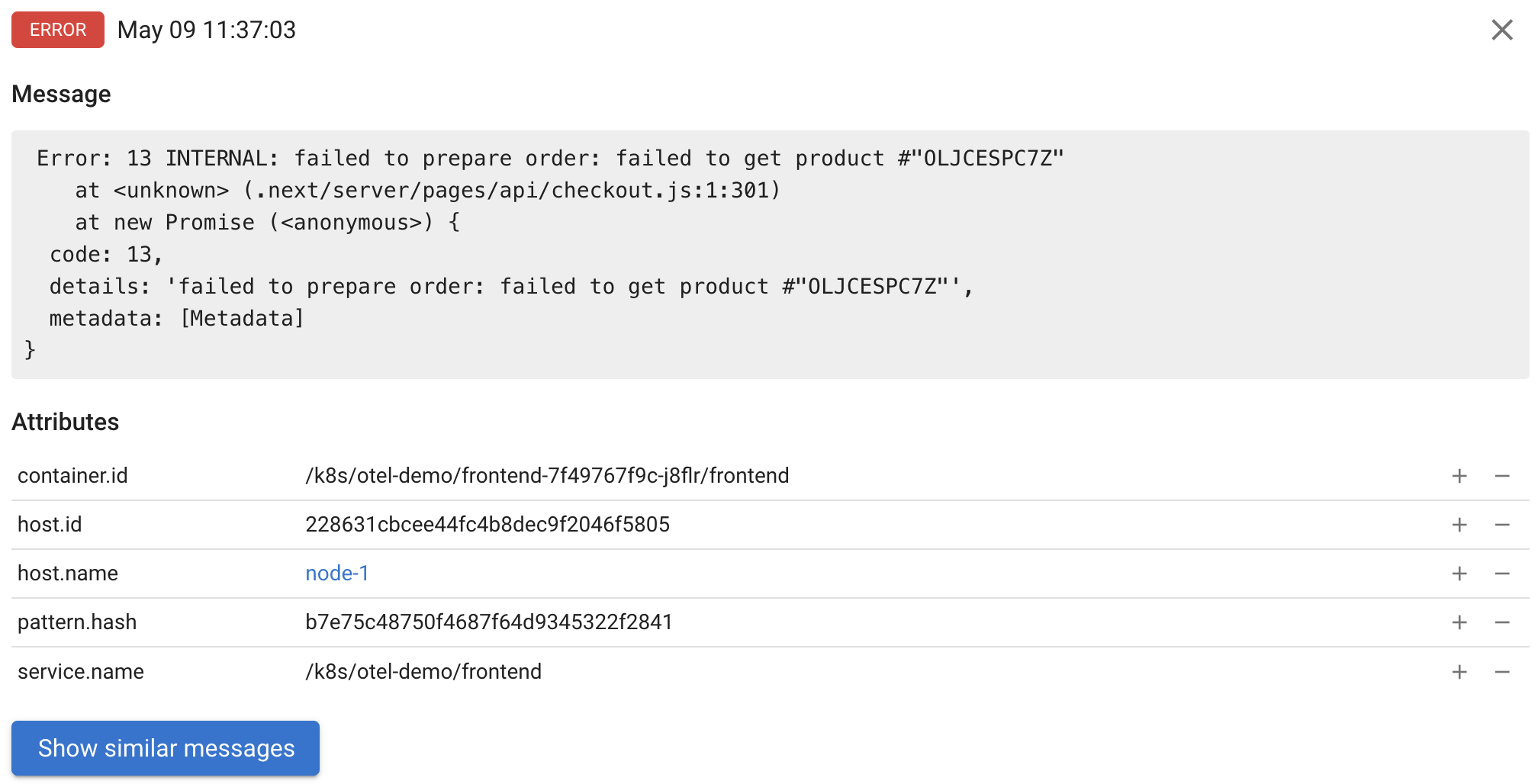 Log message details