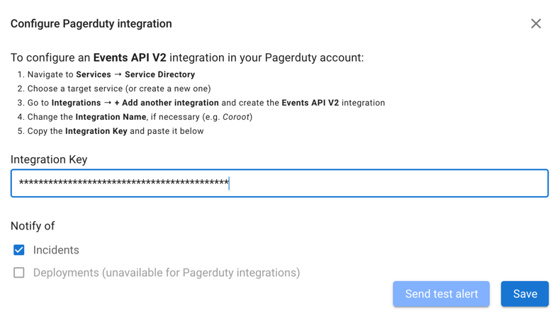 Coroot Pagerduty Integration