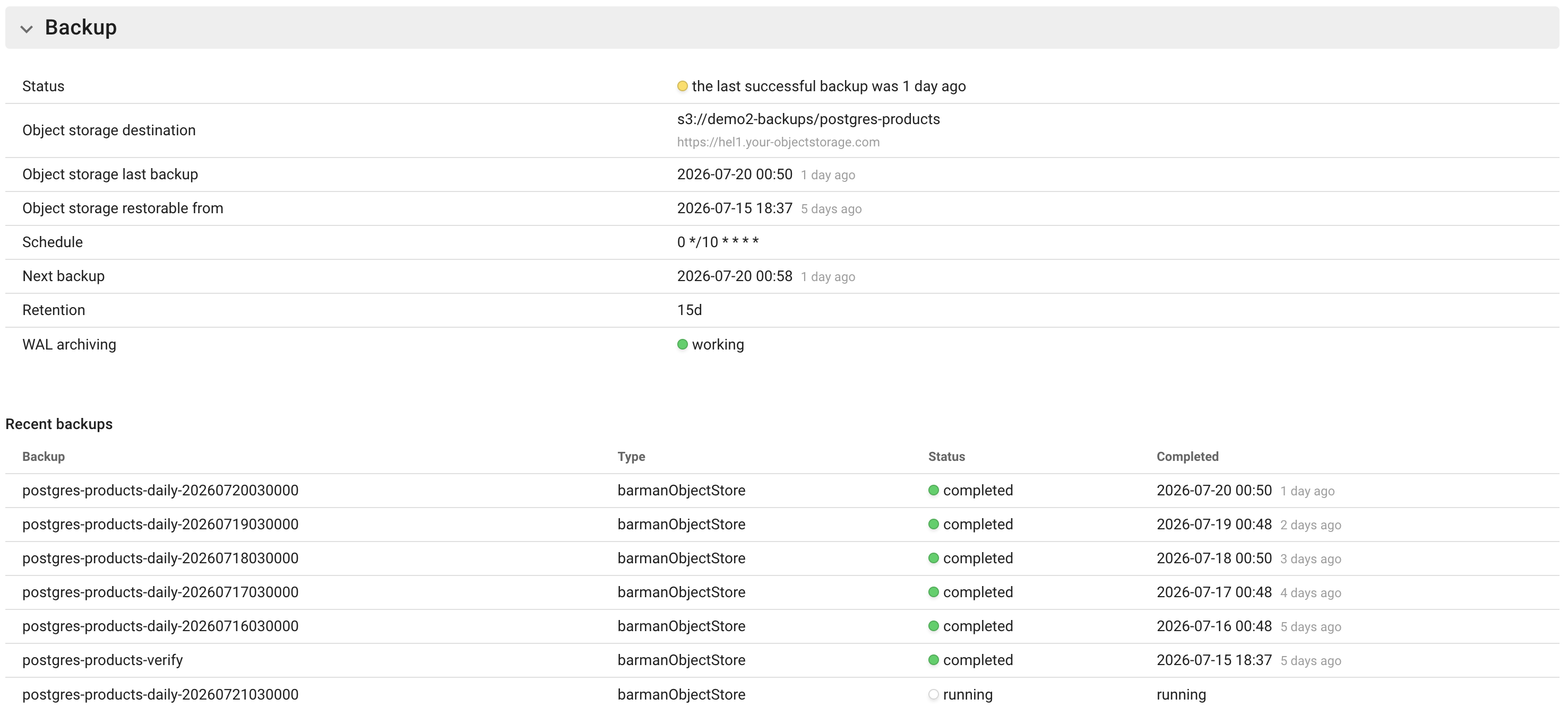 Postgres backups