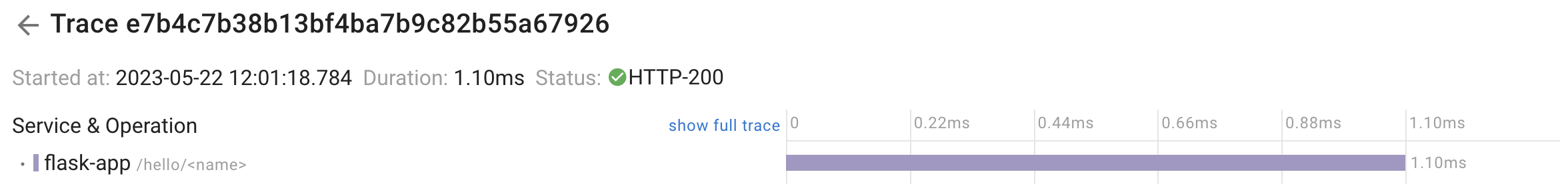 Python Flask trace