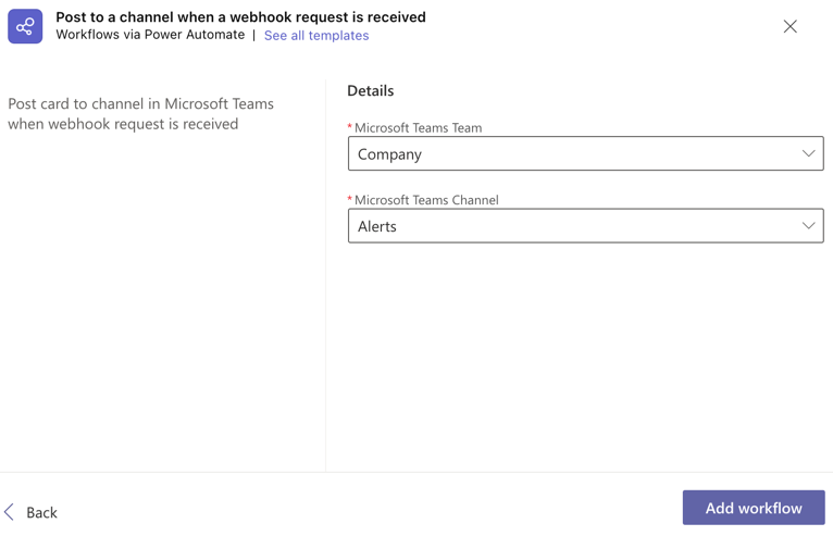 MS Teams integration step 4
