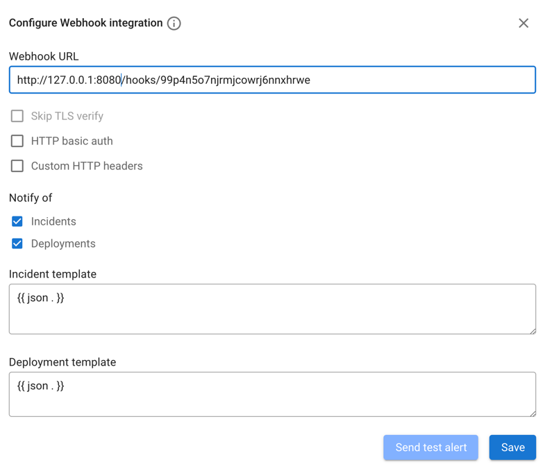 Coroot Webhook integration